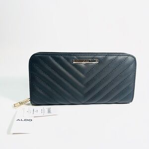 NWT ALDO Elegant Black Chevron Wallet
